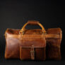 NAB Leather – The Voyager Duffle – Cognac Full-Grain Distressed Leather Duffle Bag