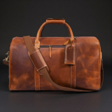 NAB Leather – The Wayfarer Bag – Cognac Classic Full-Grain Leather Duffle Bag
